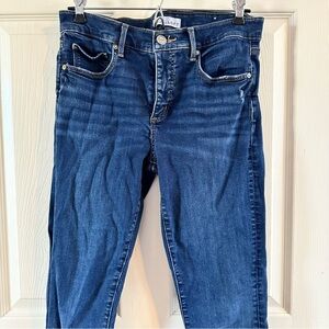 LOFT. Dark wash distressed Modern Skinny jeans, size 8